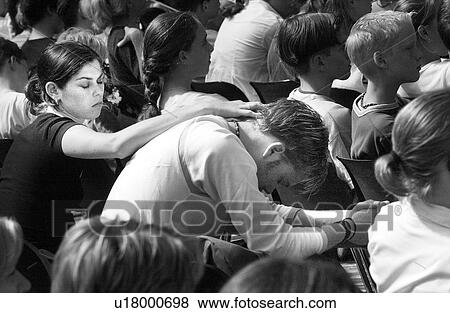 Stock Photo - white, church, youth, prayer, black. Fotosearch