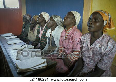 Stock Image - womens, people, kenya, book, person, background. Fotosearch