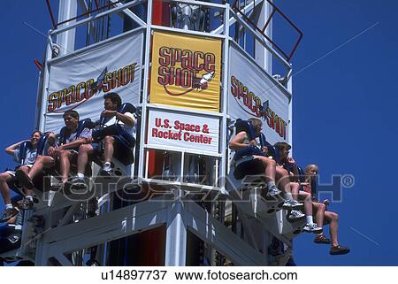 Stock Photo - amusement, rocket, space, ride, spaceshot. Fotosearch