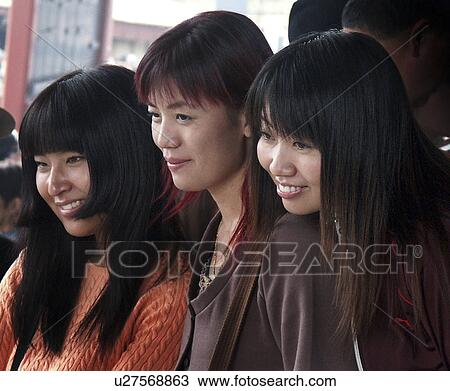 Stock Image - asakusa, person, faces, japan, girls, people. Fotosearch