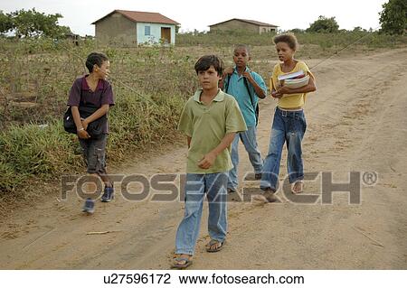 Stock Image - brazil, person, home, children, school, people. Fotosearch