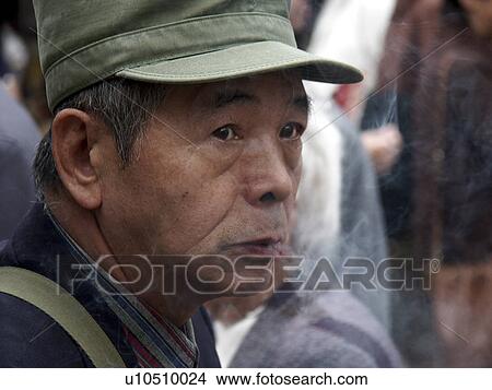 Picture - buddhist, person, asakusa, faces, japan, people. Fotosearch