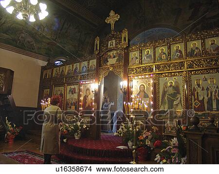 Picture - byzantine, person, mass, sunday, bulgaria, people. Fotosearch