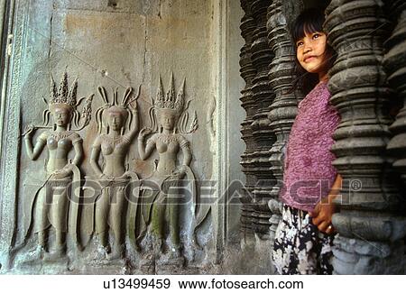 Stock Photo - cambodia, girl, 4451, person, child, people. Fotosearch