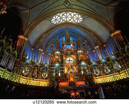 canada, interior, montreal, notredame, basilique, art View Large Photo Image Stock Photography - canada, interior, montreal, notredame, basilique, art. Fotosearch
