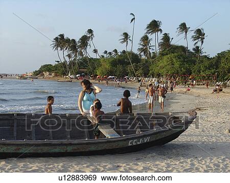 Stock Photo - ceara, people, jericoacoara, brazil, person, beach. Fotosearch