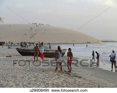 Stock Photography - ceara, people, jericoacoara, brazil, person, beach. Fotosearch