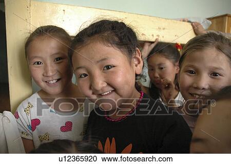 Stock Image - center, person, verbist, mongolia, children, people. Fotosearch