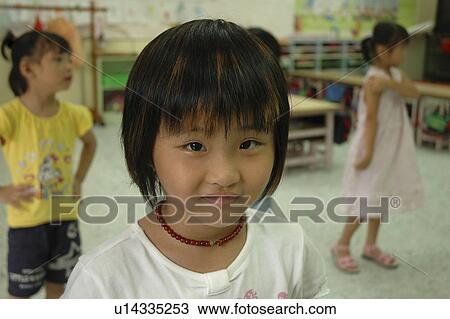 Stock Image - children, girl, school, person, child, people. Fotosearch