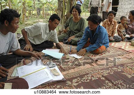 Picture - club, person, savings, cambodia, meeting, people. Fotosearch