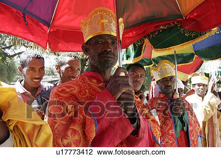 Stock Image - crosses, person, holding, deacons, ethiopia, people. Fotosearch