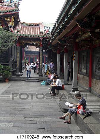 dedicated, person, temple, lungshan, taiwan, people View Large Photo Image Stock Photo - dedicated, person, temple, lungshan, taiwan, people. Fotosearch