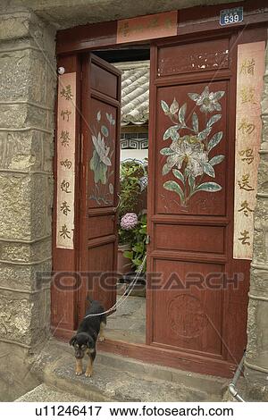 doorway, people, china, person, house, dog View Large Photo Image Stock Photo - doorway, people, china, person, house, dog. Fotosearch