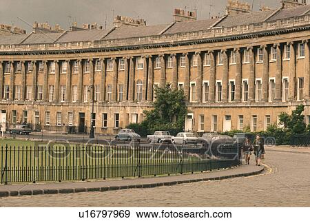 Stock Photo - europe, royal, england, bath, crescent, architecture. Fotosearch