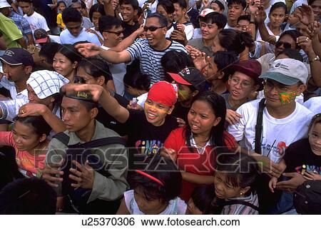 Stock Photograph - festival, young, sinulog, crowd, guys, party. Fotosearch
