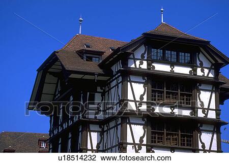 Stock Image - found, ornate, work, wood, swiss, typical. Fotosearch