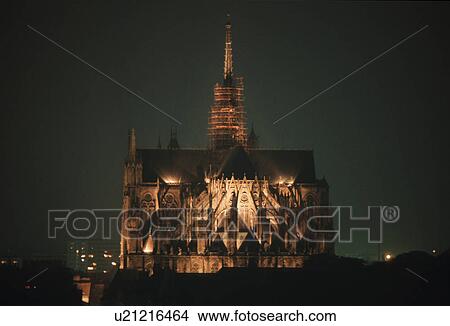 france, night, dame, cathedral, amiens View Large Photo Image Picture - france, night, dame, cathedral, amiens. Fotosearch