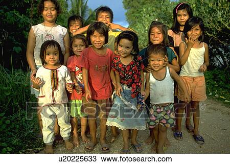 Stock Image - girls, children, southeast, asia, kids, laos. Fotosearch