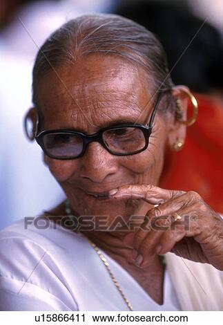 Stock Image - glasses, people, elderly, 5372, person, woman. Fotosearch