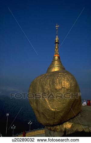 Stock Image - holy, pagoda, burma, monument, shwedagon, kyaiktiyo. Fotosearch