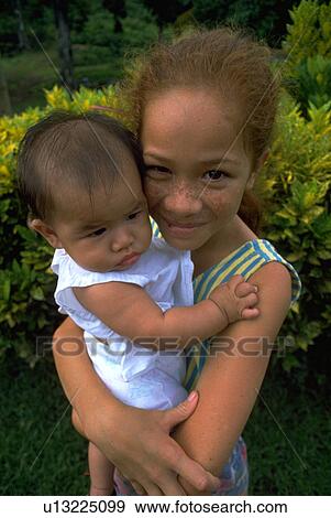 Stock Photo - home, baby, children, girl, people, family. Fotosearch