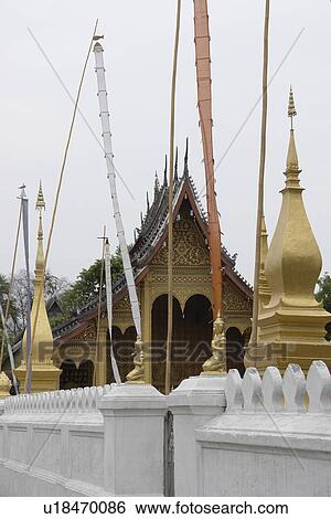 Stock Photograph - luang, person, wat, detail, laos, people. Fotosearch