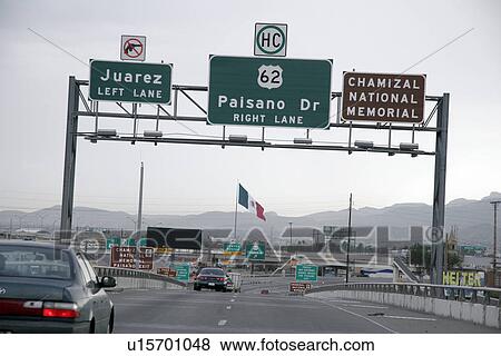 Stock Photo - mexico, person, approaching, freeway, usa, people. Fotosearch
