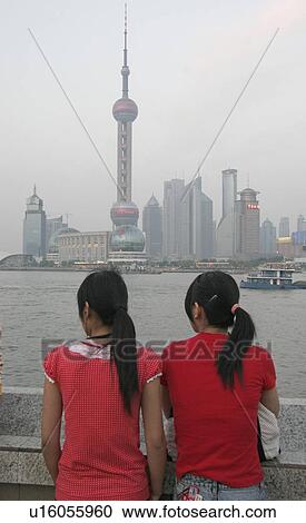 Stock Image - modern, girl, view, china, person, people. Fotosearch