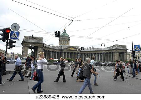 Stock Photo - nevsky, person, cathedral, kazan, russia, people. Fotosearch