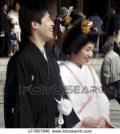 Stock Photograph - newlyweds, people, japan, person, couple, wedding. Fotosearch