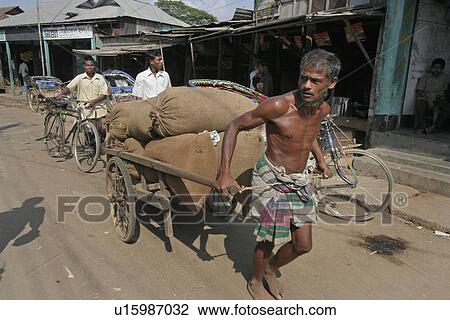 Stock Image - person, hauling, male, bangladesh, people. Fotosearch