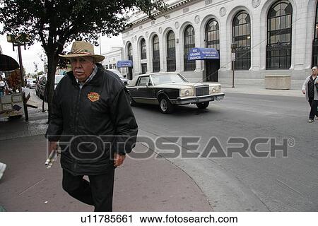 Stock Image - person, scene, street, usa, people. Fotosearch