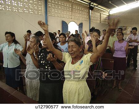 Stock Photo - praying, person, style, charismatic, nicaragua, people. Fotosearch