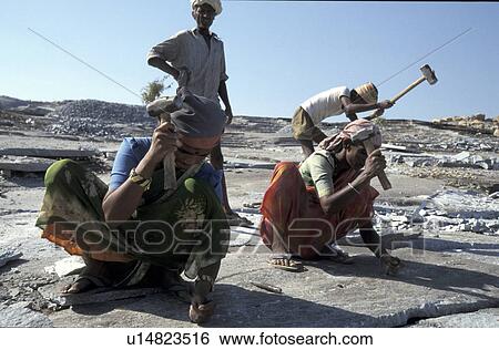 Stock Photograph - quarry, person, stone, workers, india, people. Fotosearch