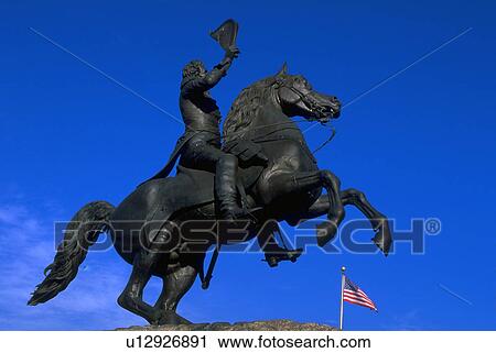 Stock Image - quarter, statue, french, square, jackson, lee. Fotosearch
