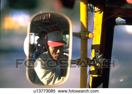 Stock Photography - reflected, angeles, mirror, truck, male. Fotosearch