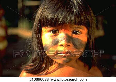 Stock Image - region, child, amazon, sateremaue, kid, girl. Fotosearch
