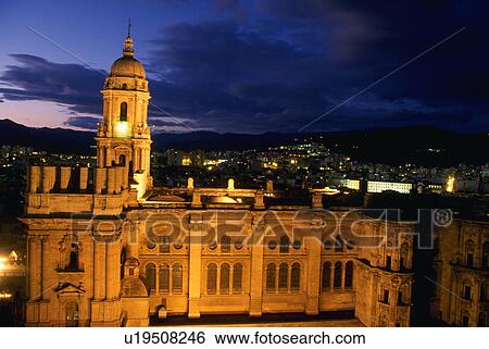 religion, night, europe, spain, malaga, cathedral View Large Photo Image Stock Photograph - religion, night, europe, spain, malaga, cathedral. Fotosearch