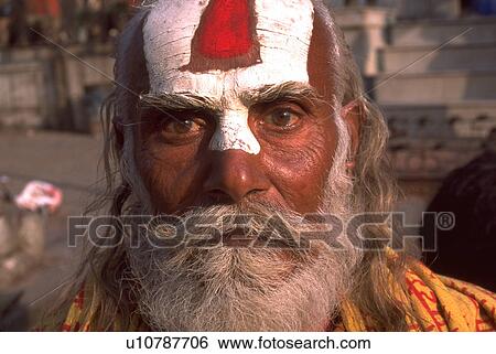 religious, painted, male, nepalese View Large Photo Image Stock Photograph - religious, painted, male, nepalese. Fotosearch