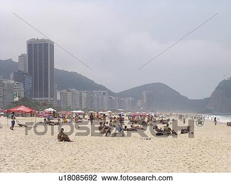 Stock Image - rio, people, copacabana, brazil, person, beach. Fotosearch