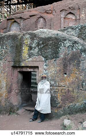 Stock Photography - rockhewn, pattern, ethiopia, person, nature, people. Fotosearch