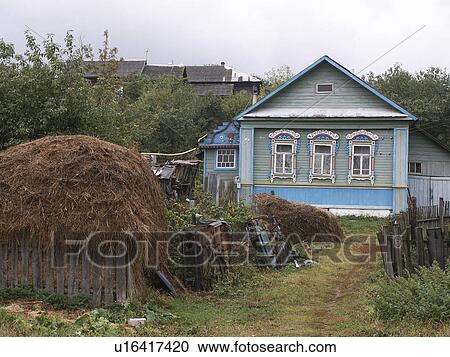 Stock Image - russia, house, 7911, home, person, people. Fotosearch