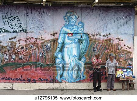 Stock Photography - salvador, person, pelourinho, mural, brazil, people. Fotosearch