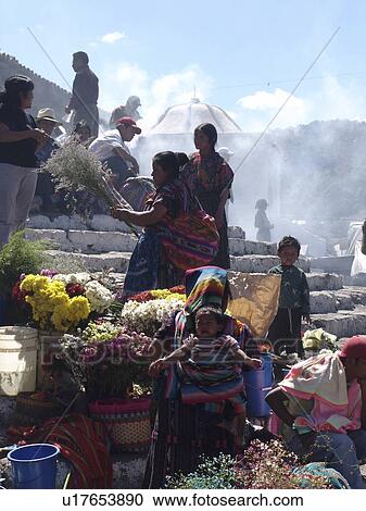 Stock Image - santo, person, steps, traders, guatemala, people. Fotosearch