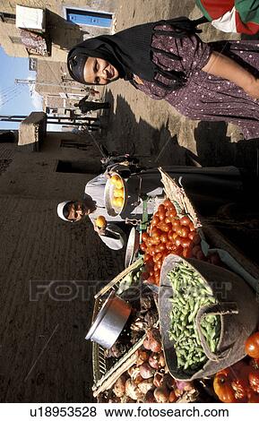 Stock Photo - seller, person, vegetable, egypt, 5738, people. Fotosearch