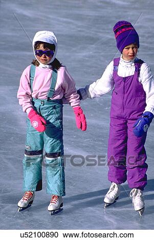 Stock Image - skating, girls, colorado, rink, ice, young. Fotosearch
