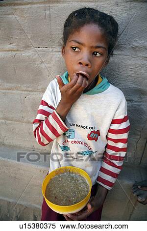 Stock Photography - soup, girl, namibia, children, person, people. Fotosearch