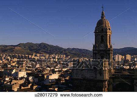 spain, tower, malaga, city, view, cathedral View Large Photo Image Stock Photo - spain, tower, malaga, city, view, cathedral. Fotosearch