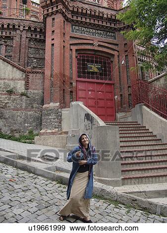 Stock Photo - standing, people, turkey, school, person, woman. Fotosearch