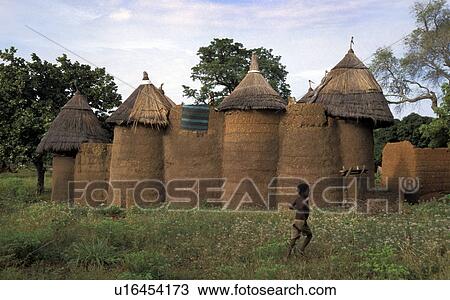 Stock Image - tatassomba, house, traditional, benin, person, people. Fotosearch